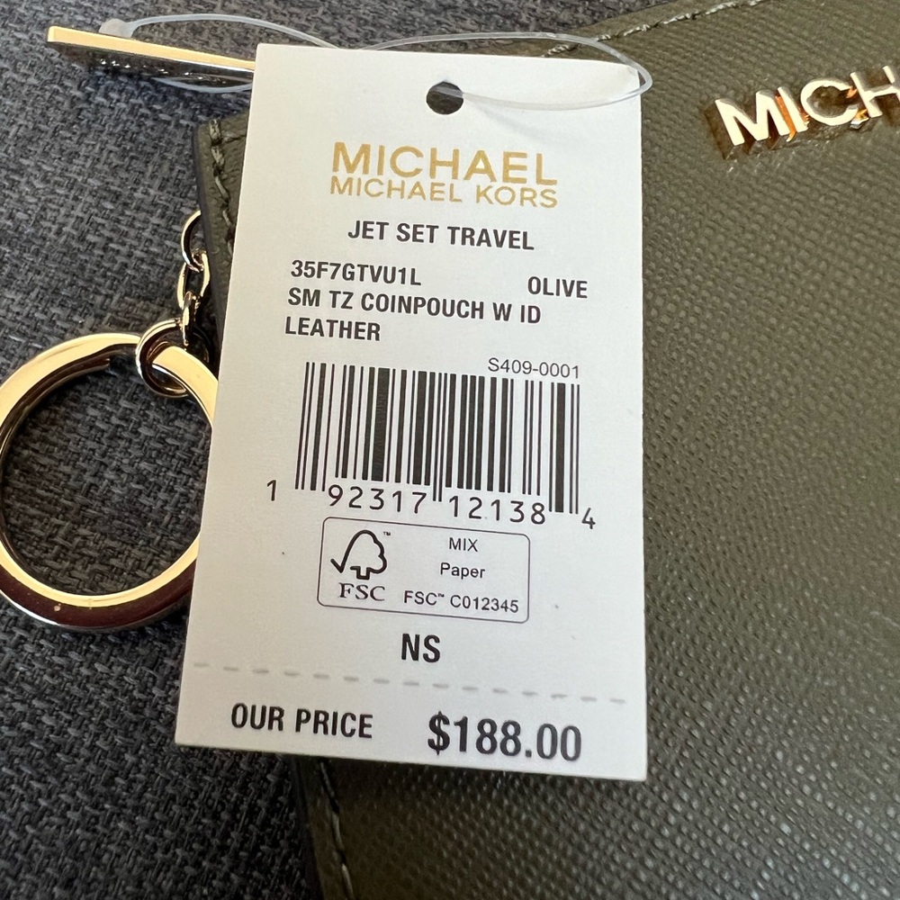 NWT MICHAEL KORS JET SET TRAVEL SMALL TOP ZIP COIN POUCH WITH ID WINDOW - Picture 6 of 6